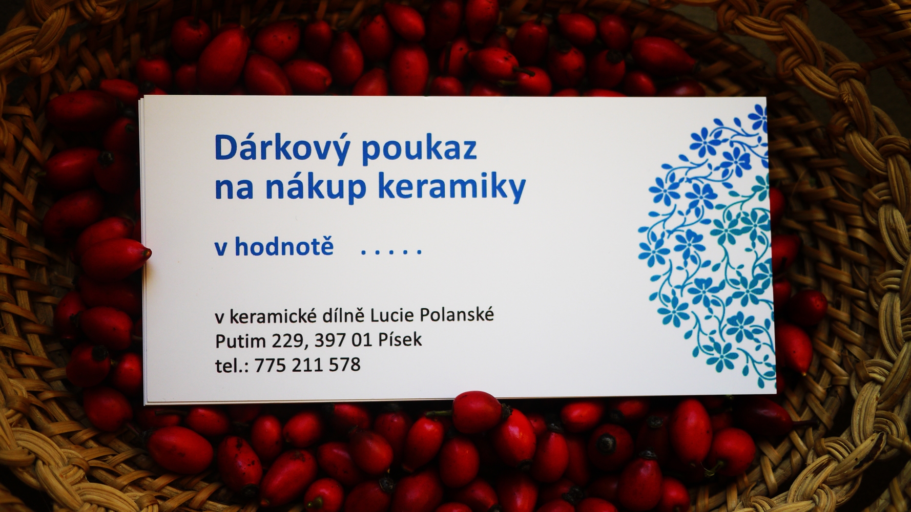 Dárkový poukaz na nákup keramiky v hodnotě 500,-